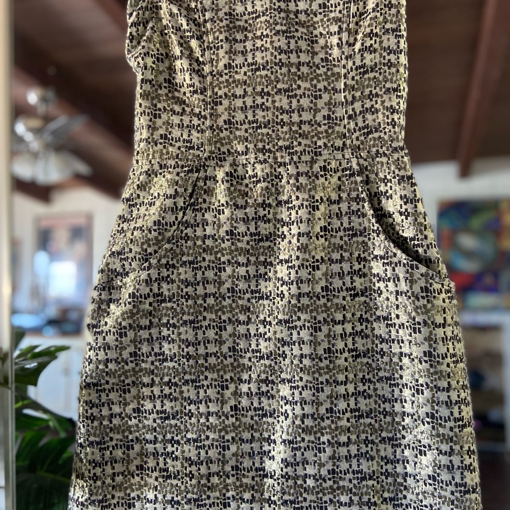 Elegant Black and White Patterned Dress